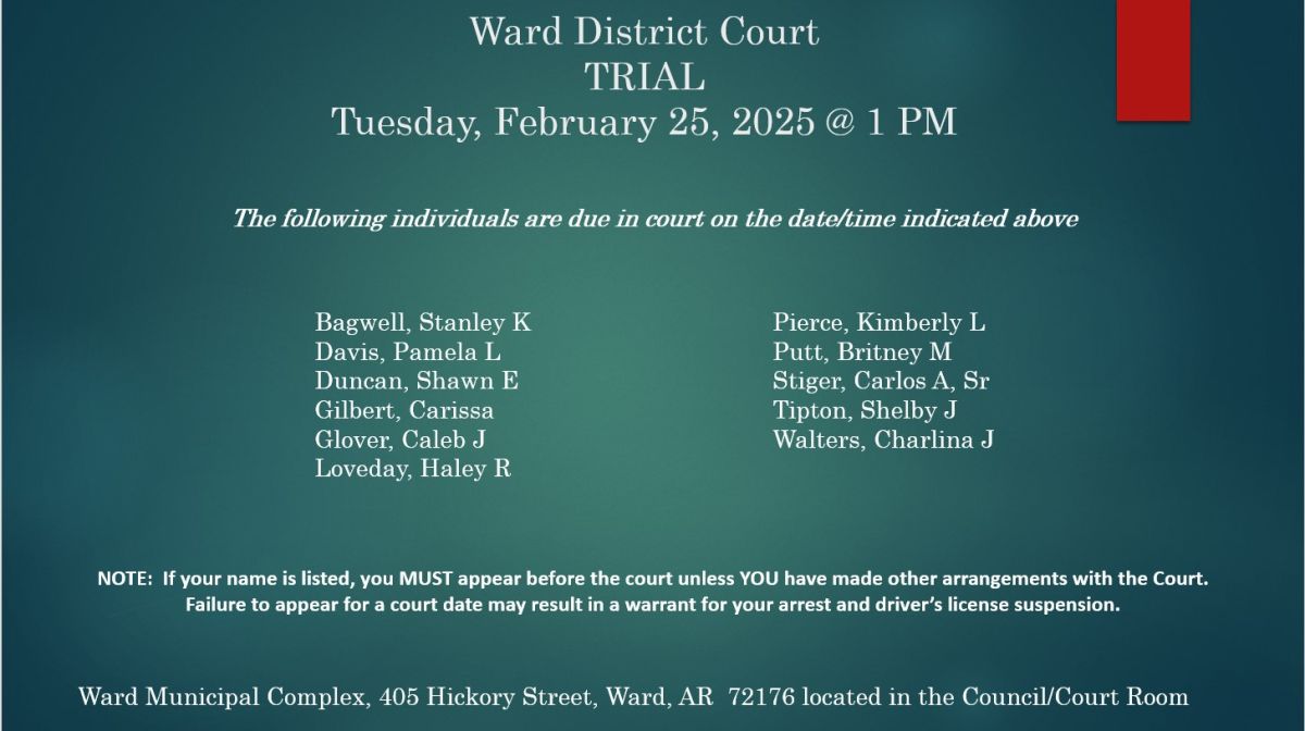 Trial Docket-Feb 25, 1 PM